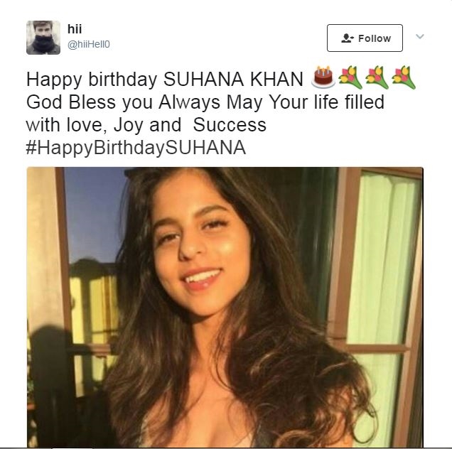 The hashtag #HappyBirthdaySuhana was trending on Twitter and fans wished her. Here are few of them: 